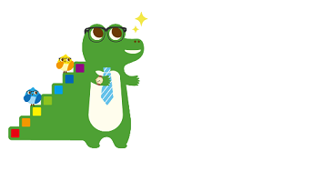 図(ワニーサ:めがねをかけている)